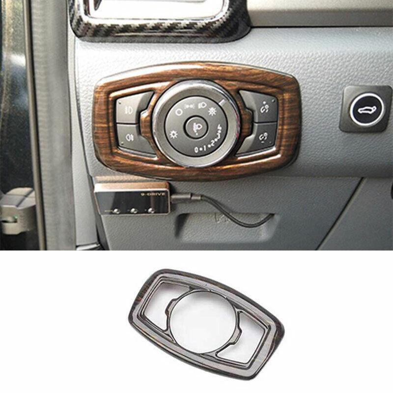 Fit for Ford Ranger 2015-2022 Wood Grain Function Control Button Frame Trim 1PCS
