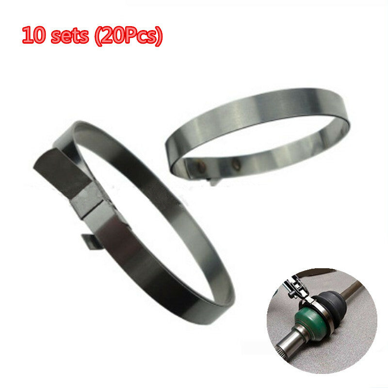 Car 20Pcs Stainless Steel Cable Ties Drive Shaft Axle Boot CV Joint Boot Clamps