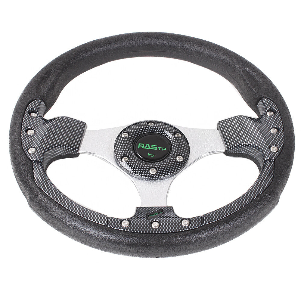 Universal Battle 320MM Pane PVC 6 Hole Steering Wheel with Horn Button