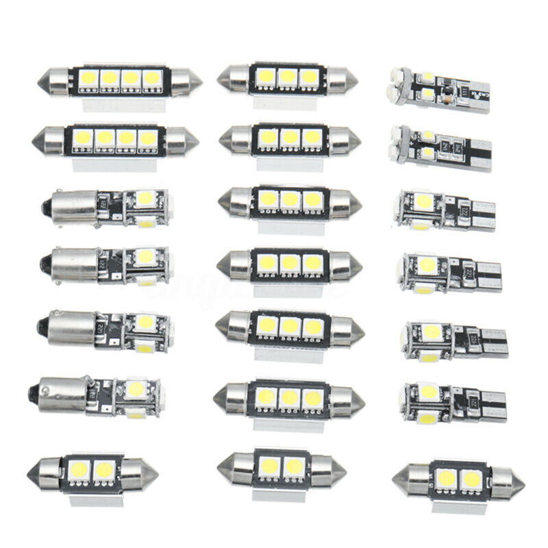 23P Car LED Interior Lights Lamp Bulb Set White 6000K Reading License Plate Lamp