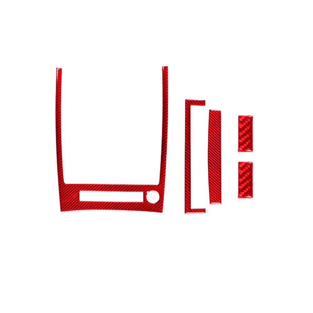 5Pcs Red Carbon Fiber Center Console Frame Trim Cover for Jeep Liberty 2008-2012