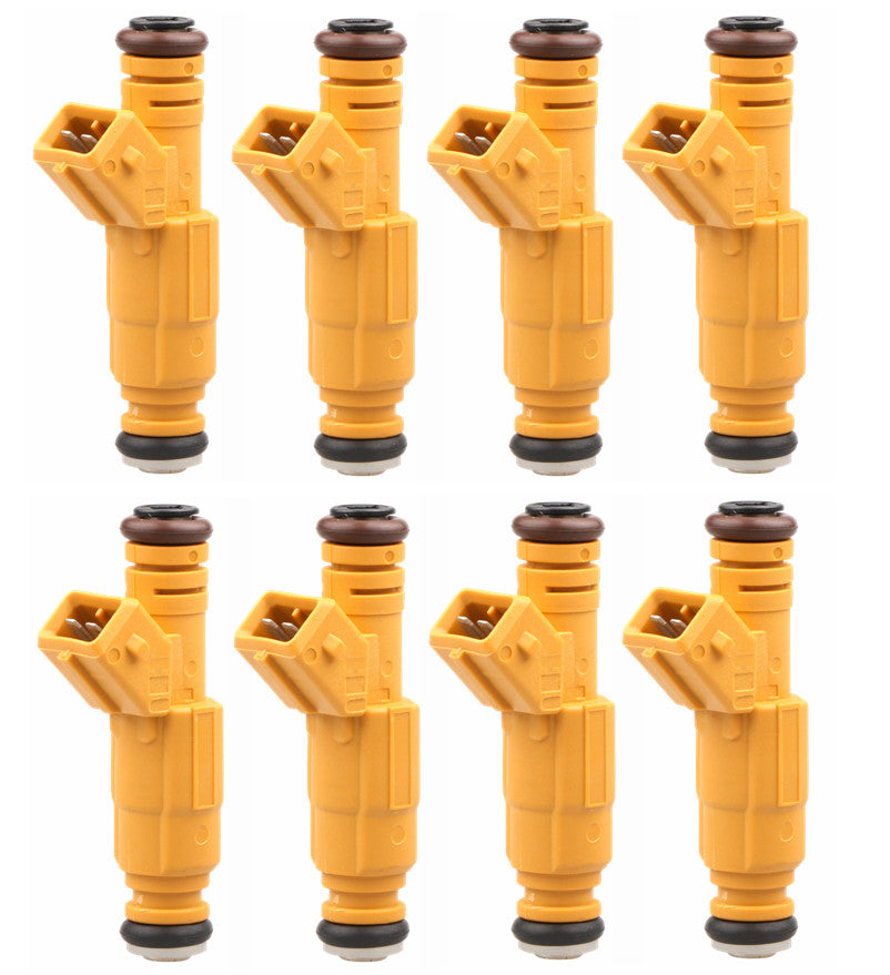 8-piece fuel injector kit for Ford for Mercury 4.6L, 5.0L, and 6.8L engines. Replacement parts 0280155710