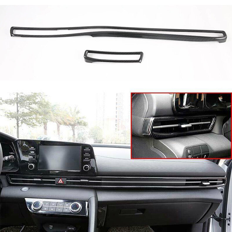 for Hyundai for Elantra 2021-2023 Carbon Center Console Air Outlet Vent Stripe Trim
