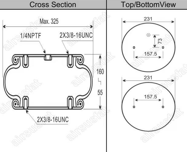 1X For Firestone W01-358-7008/Contitech FS 330-11 474 Suspension Spring Assembly