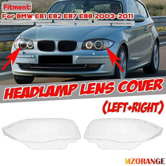 2¡Á for BMW 1 Series E81 E82 E87 03-11 Headlight Glass Lens Cover Left+Right