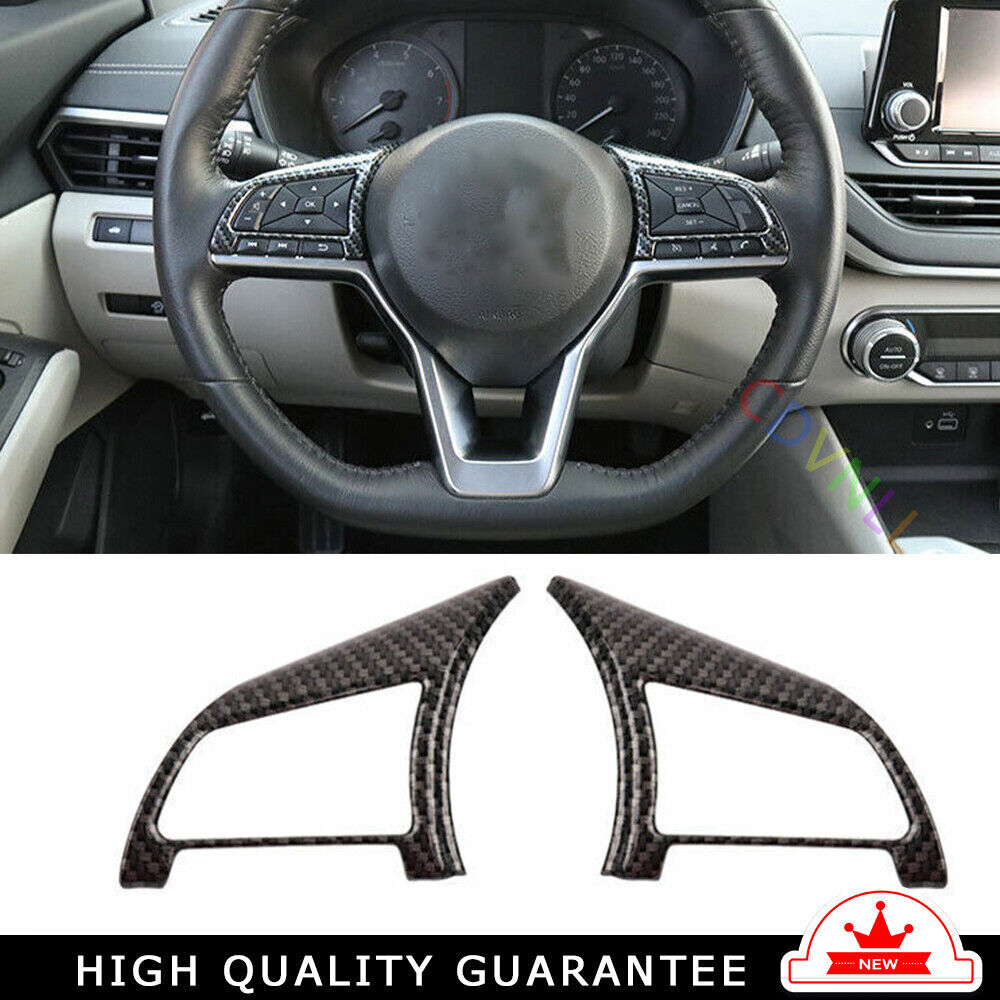 Steering Wheel Button Frame Trim 2 for Nissan Altima Teana 2019-22 Carbon Fiber