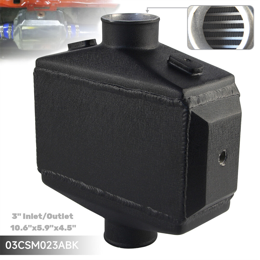 Universal Liquid to Air Intercooler 10.6x5.9x4.5 3 Inlet/Outlet Aluminium