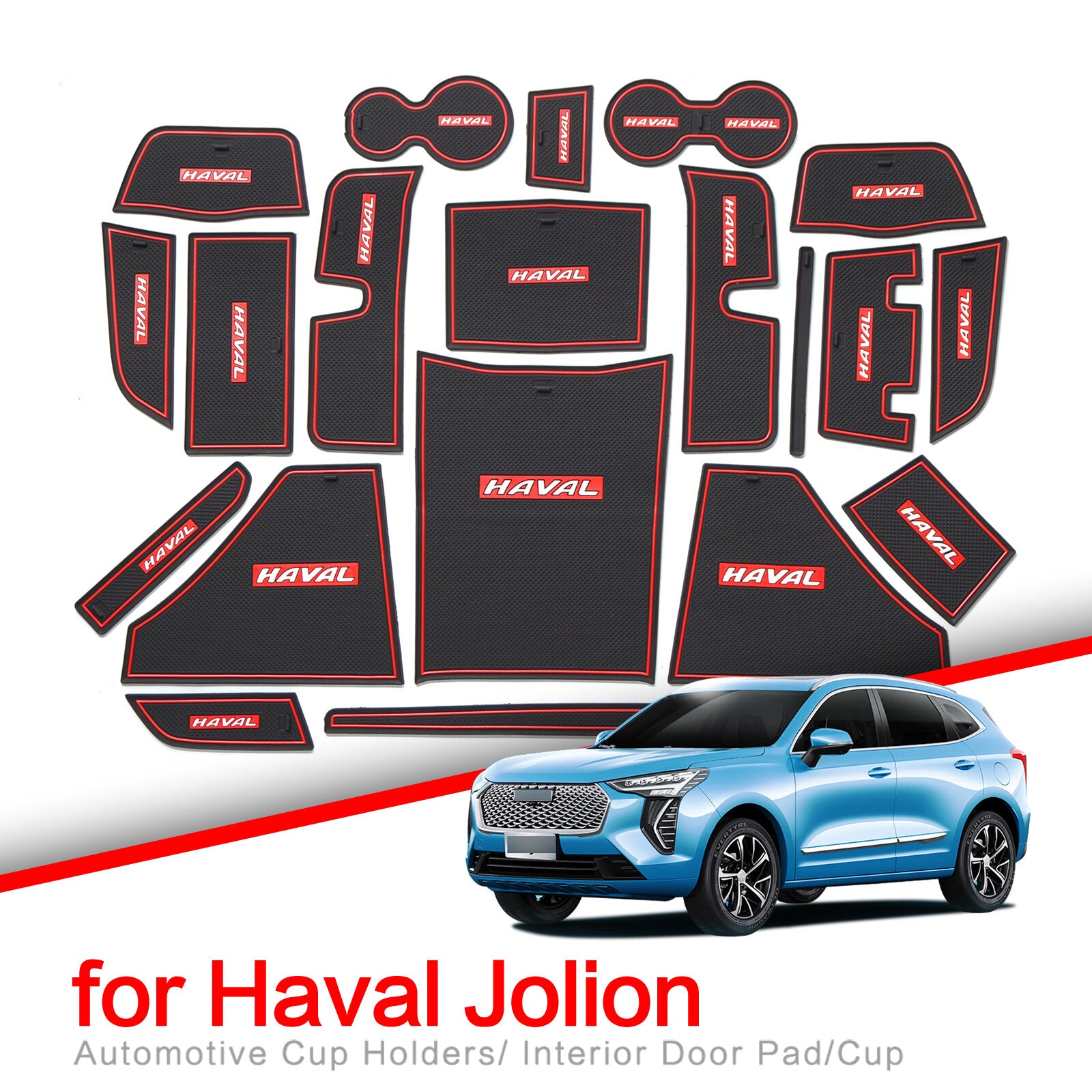Anti-Slip Gate Slot Mat for Haval Jolion 2021 2022 Car Accessories Cup Pad WHITE
