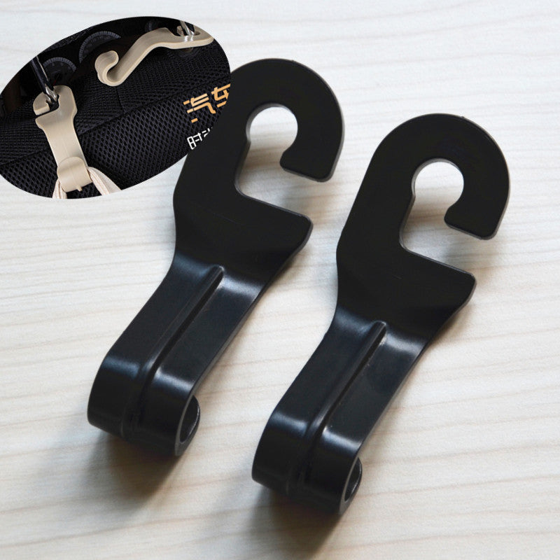 2x Durable Black Car Auto for Seat Headrest Hangers Bag Double Hook hanger holder