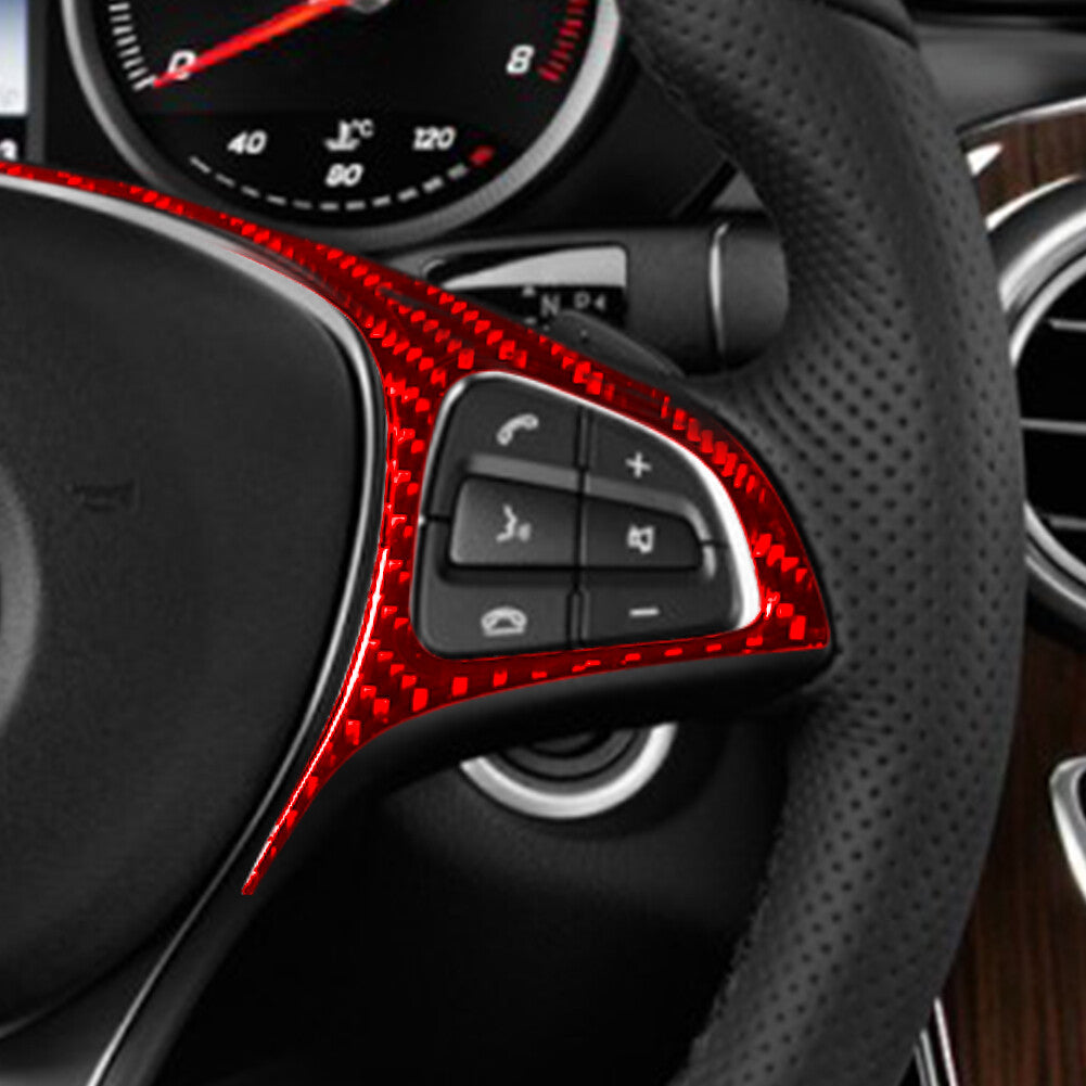 Red Steering Wheel Button Trim Cover B for Mercedes Benz CLA 2014-2018/GLA 15-18