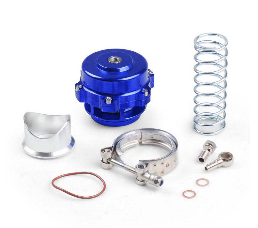 50mm Turbo Blow Off Valve BOV44mm External Wastegate MVR V-Band Flange Blue Kit