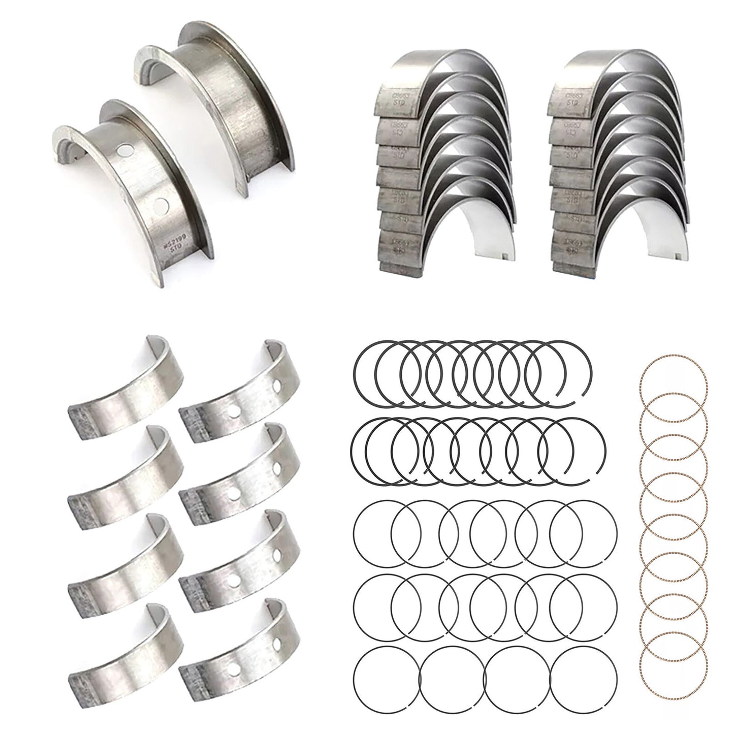 Main  Rod Bearings w/ Piston Rings 99-16 for CHEVY for GM LS Gen
