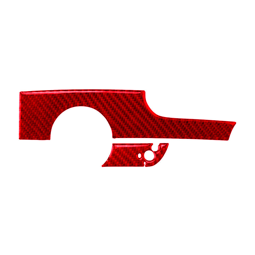Red Carbon Fiber Car Light Control Panel Trim Stickers for Audi for A4 S4 2005-2008