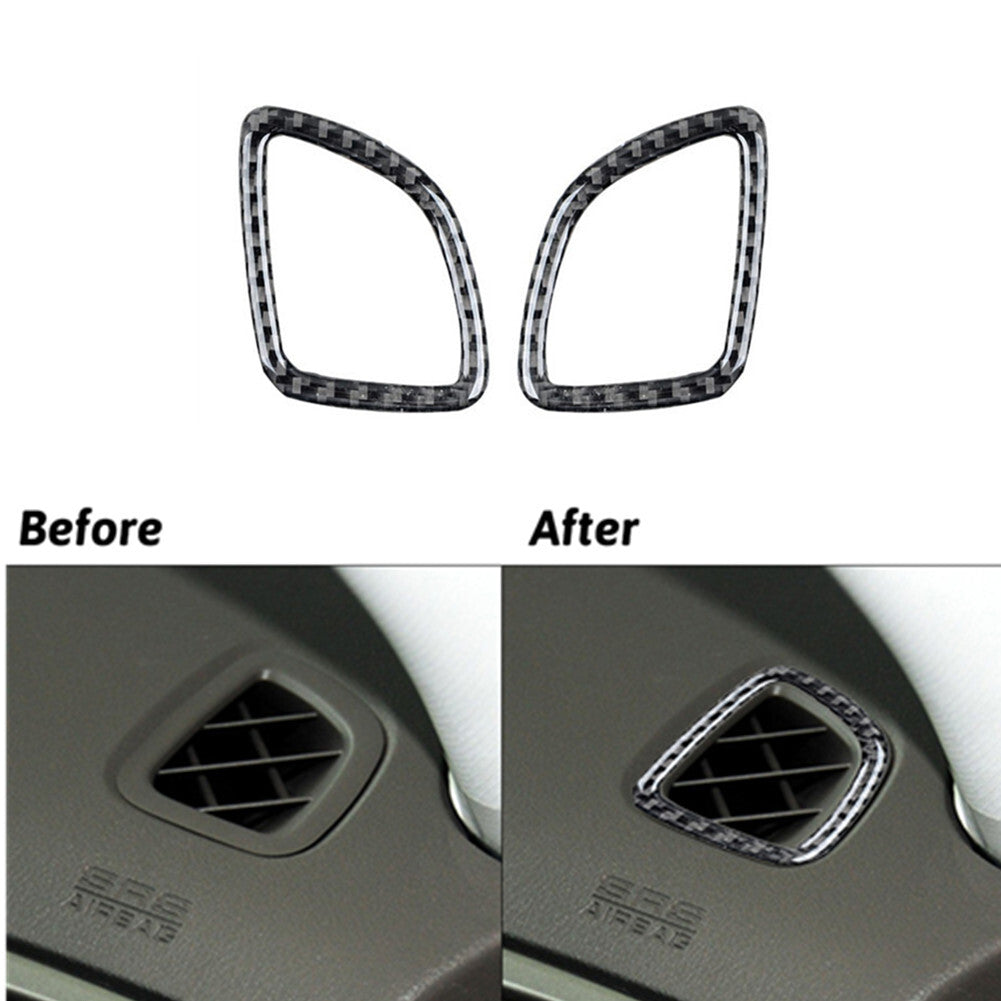 2Pcs Carbon Fiber Dashboard Air Vent Outlet Trim for Subaru Forester 2009-2013