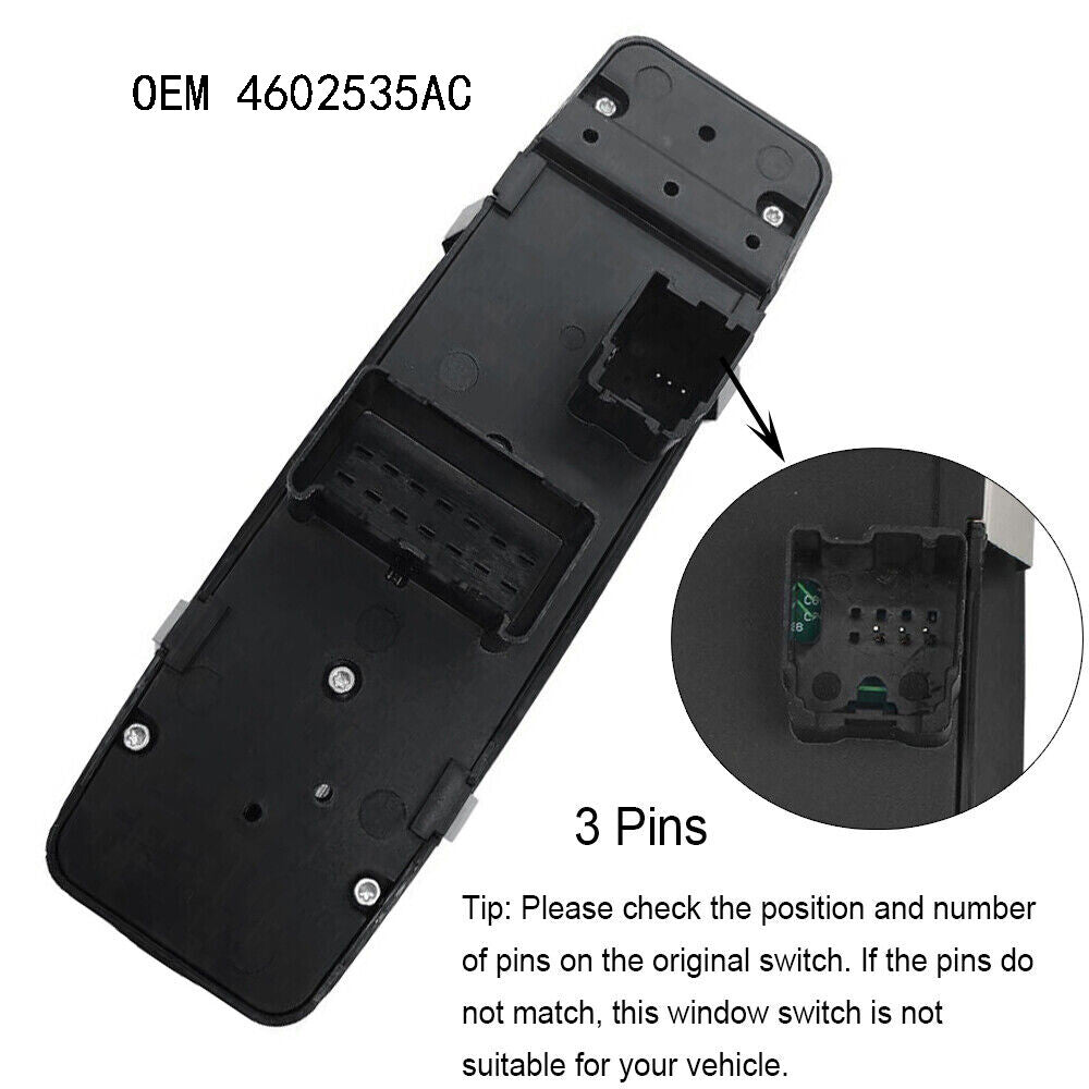 for Chrysler Town Country for Dodge Grand Caravan 2008-2009 Window Switch 3 Pins