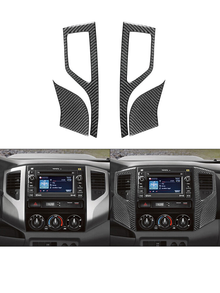 for Toyota Tacoma 2012-2015 4Pcs Center Vent TYP A Trim Cover 2WD Carbon Fiber