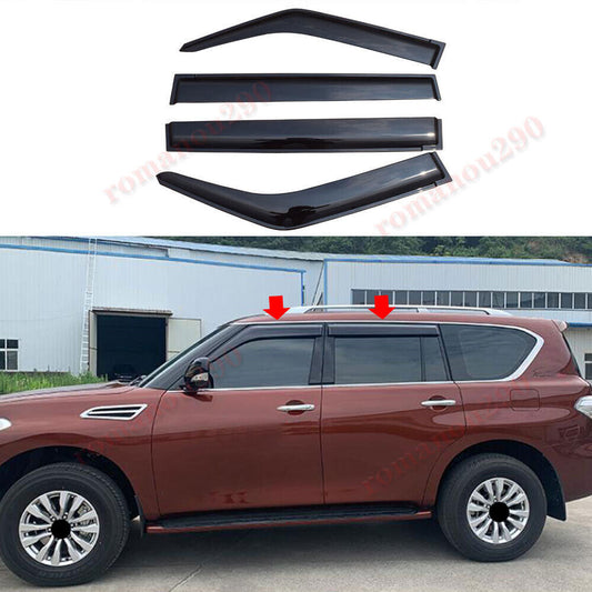 for Nissan Armada 2017-2024 Smoke Window Visors Sun Rain Guard Vent Shades Cover