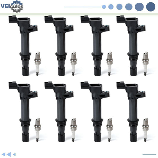 8Pcs Ignition Coil + Spark Plug for Jeep Commander Grand Cherokee for Dodge Nitro