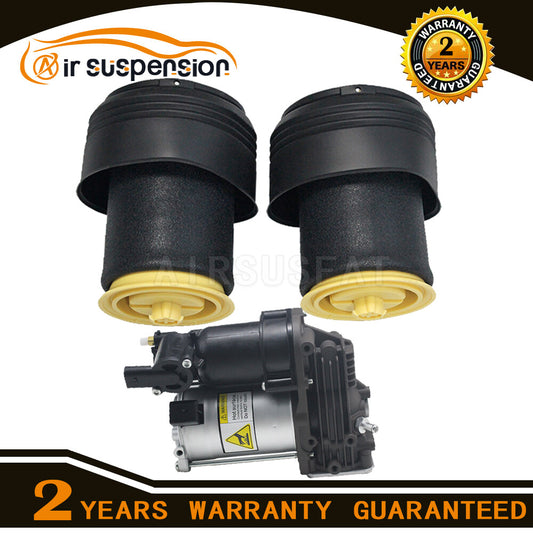 3 Rear Air Suspension Air Springs Compressor Kit Set for BMW X5 X6 E70 E71 E72