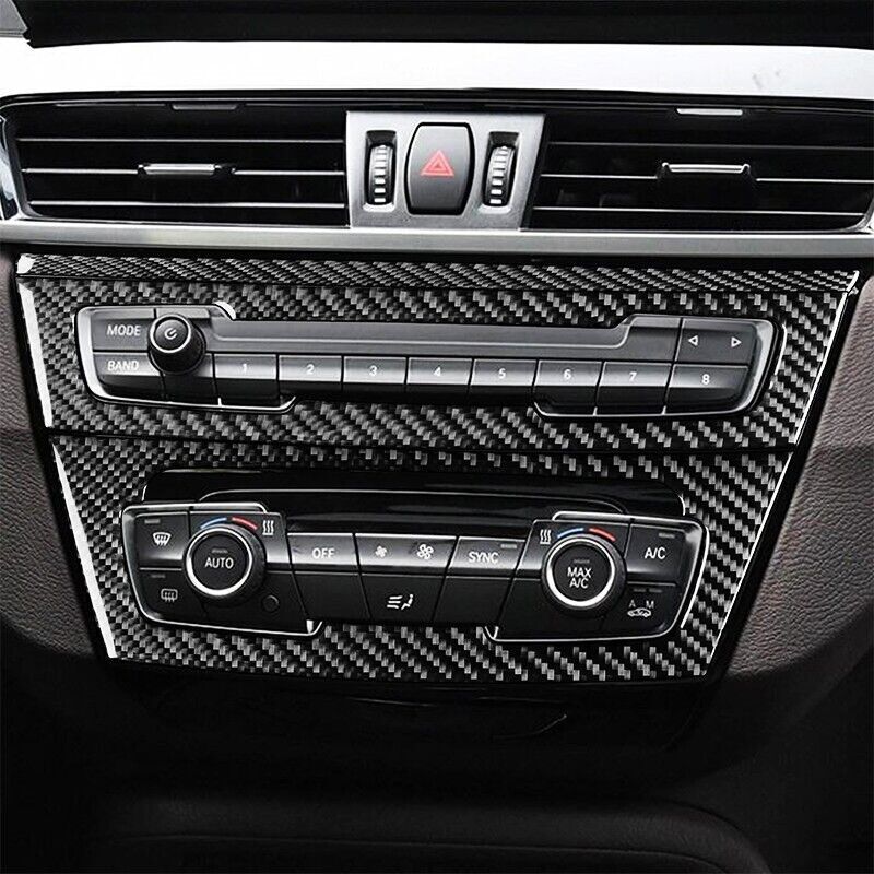 Real Carbon Fiber Car Radio Air Conditioning Button Cover for BMW X1 F48 16-2021