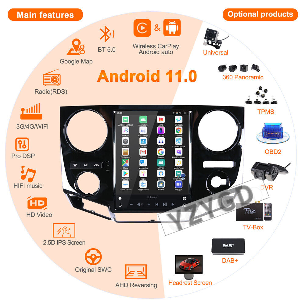 for Ford F250 F350 2009-2012 F450 F650 2009-2014 2Din Car Radio Receiver Screen