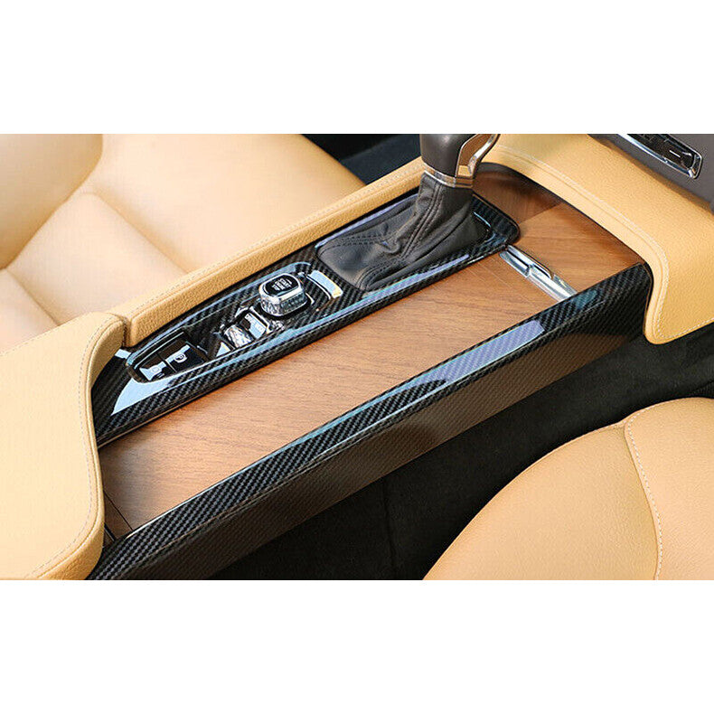 for Volvo S90 2017-2022 Carbon Fiber Center Console Gear Shift Box frame cover