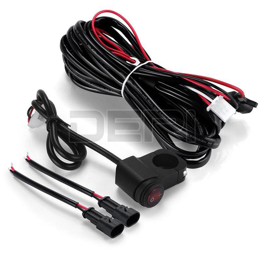 12V 2.2M Motorcycle Spot Fog Light Headlight Wiring Harness Cable On Off Switch