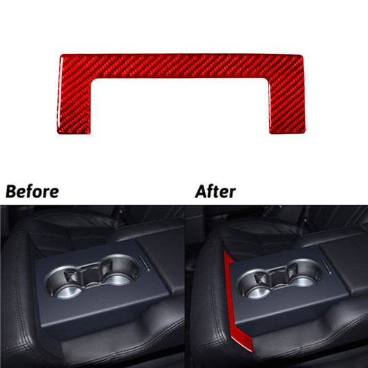 Red Carbon Fiber Rear Armrest Cover Trim For Land for Range Rover Sport 2014-2017
