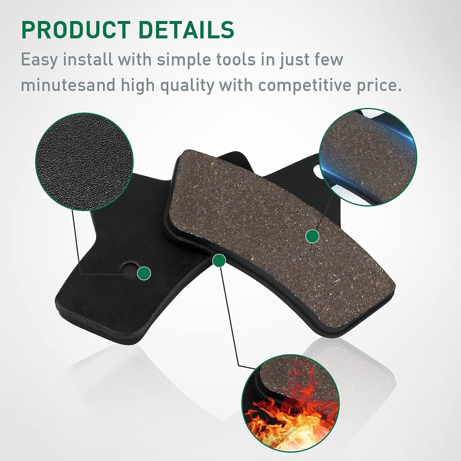 Front and Rear Brake Pads for Arctic Cat 400 500 250 300 2X4 4X4 2002 2003 2004