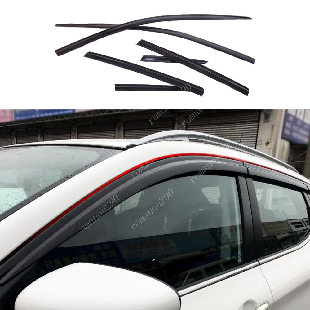 6p for Nissan Rogue Sport 2017-2022 Black Window Visor Vent Sun Shade Rain Guard
