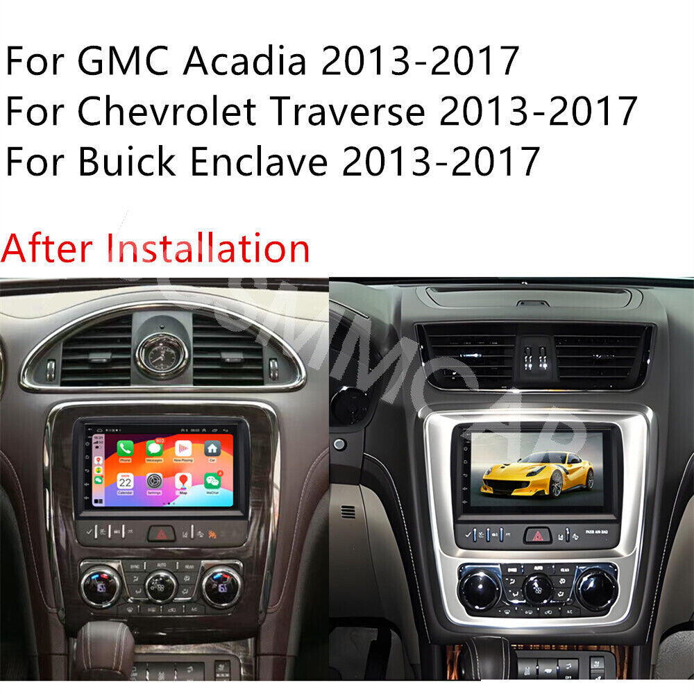 For Carplay Car Radio Touch Screen Stereo W/Camera Fit for GMC Acadia 2013-2017