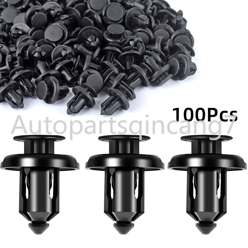 Bumper Clips Retainer 10mm Hood Fender Push Rivets Fasteners 100 Pcs for Honda