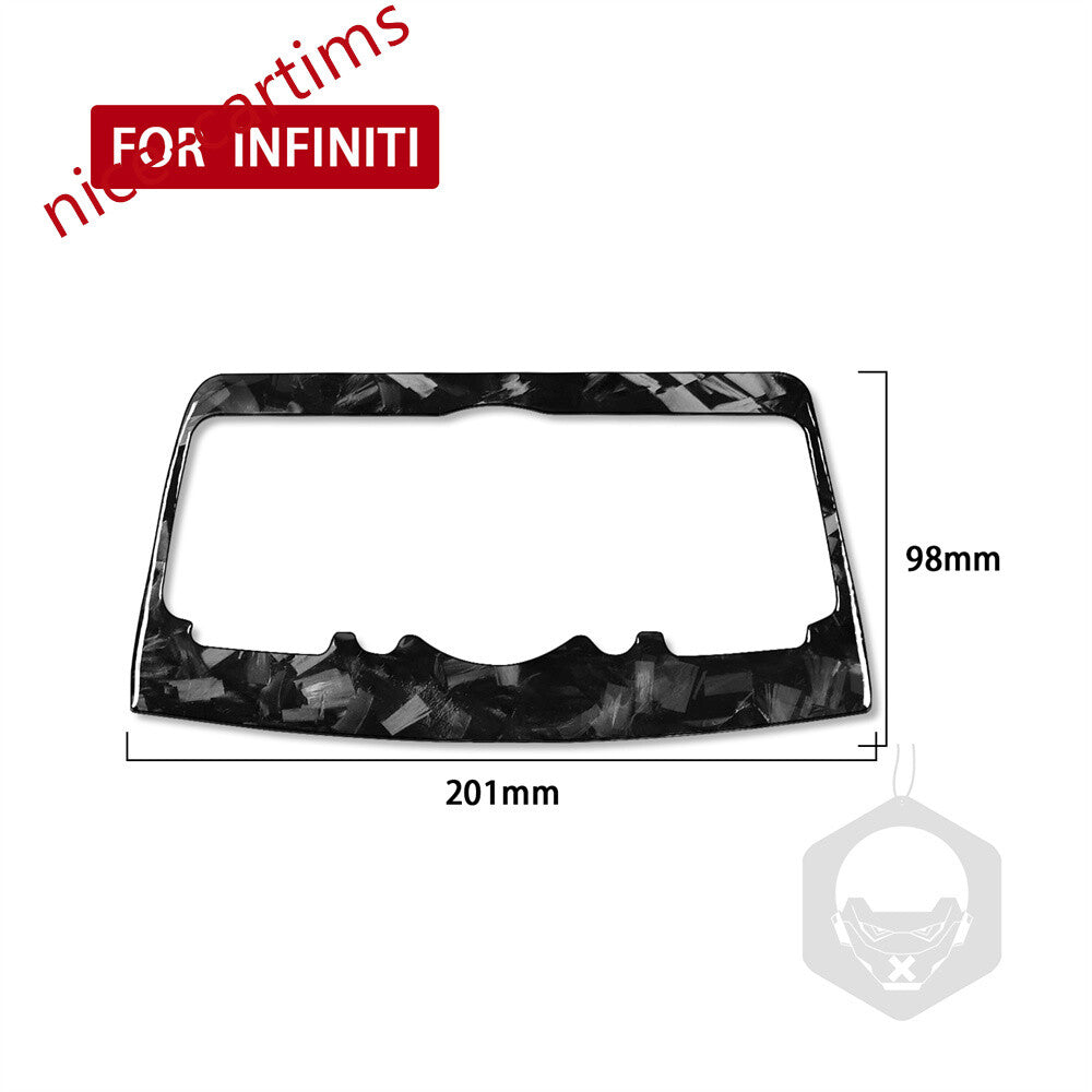 Forged Carbon Central Multimedia Panel Trim for Infiniti G37 2007-13 G35 G25 Q60