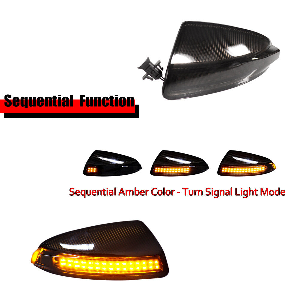Two amber-tinted front side mirror turn signals suitable for Mercedes-Benz W164 ML350 ML450 ML500