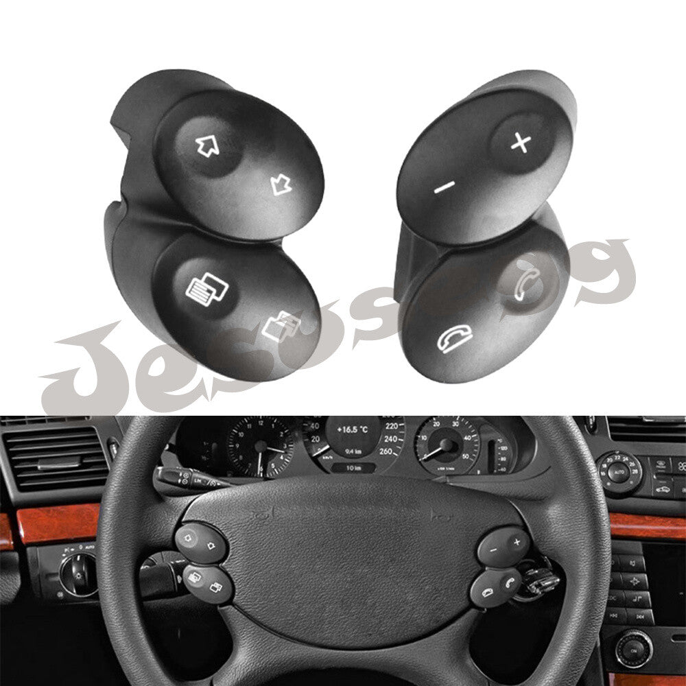 Fit for Mercedes W209 W211 W219 Steering Wheel Control Buttons Switch Set Black