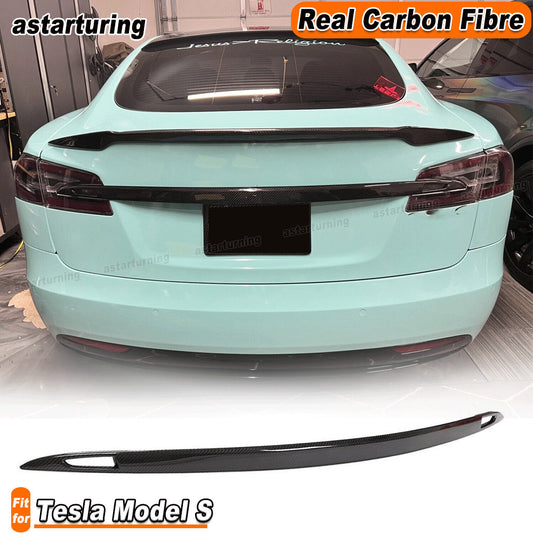 Fit for Tesla for Model S 2016-23 Real Carbon Rear Trunk Lid Tailgate Garnish Trims
