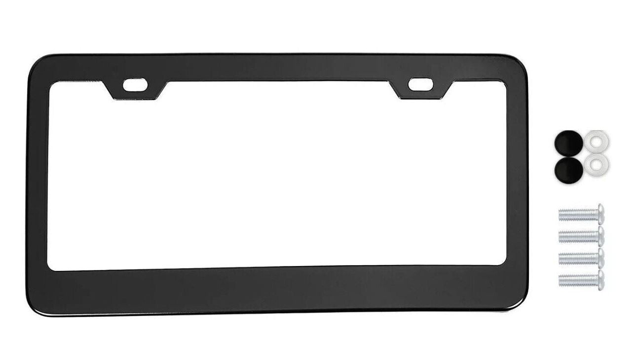 Car license plate frame cover for trunk, black standard metal, suitable  for ford  2-piece set.
