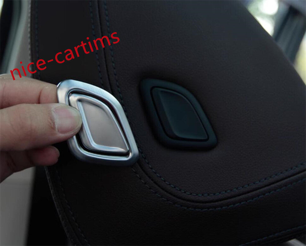 Silver ABS Headrest Button Switch Cover for BMW X3 X4 2018-23 3 Series G20 2020+