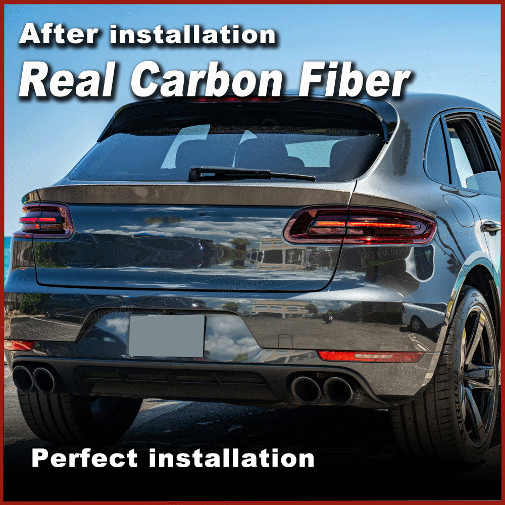 Fit for Porsche Macan 95B 2014-18 REAL Carbon Rear Spoiler Trunk Boot Wing Lip