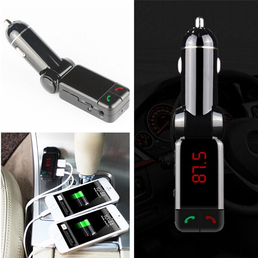 Car Phone Handsfree Wireless Bluetooth USB Charger FM Transmitter MP3 Player LCD