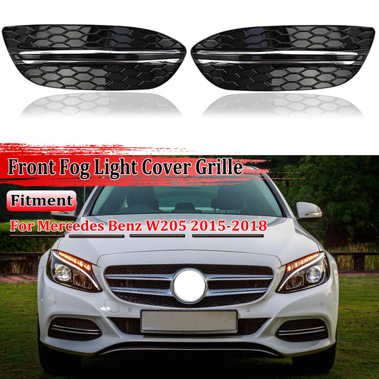 2 fog light ventilator grille covers for Mercedes-Benz W205 2015-2018