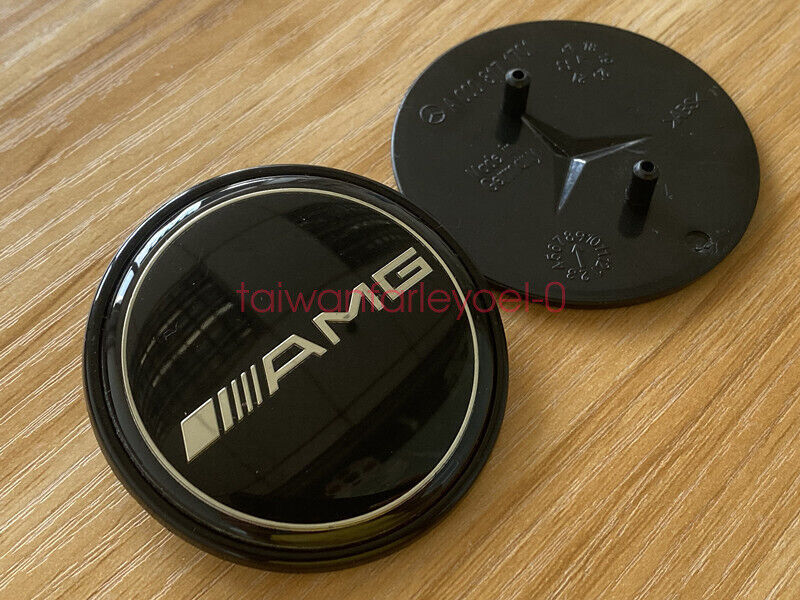 for MERCEDES AMG CLK CLS E ML GL FRONT HOOD BADGE BLACK EMBLEM A0008172605