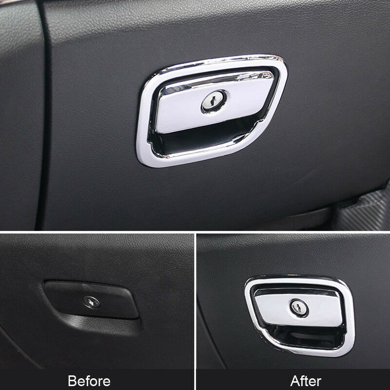2PCs Chrome Front Storage Glove Box Cover Trim for Jeep Grand Cherokee 2011-2021