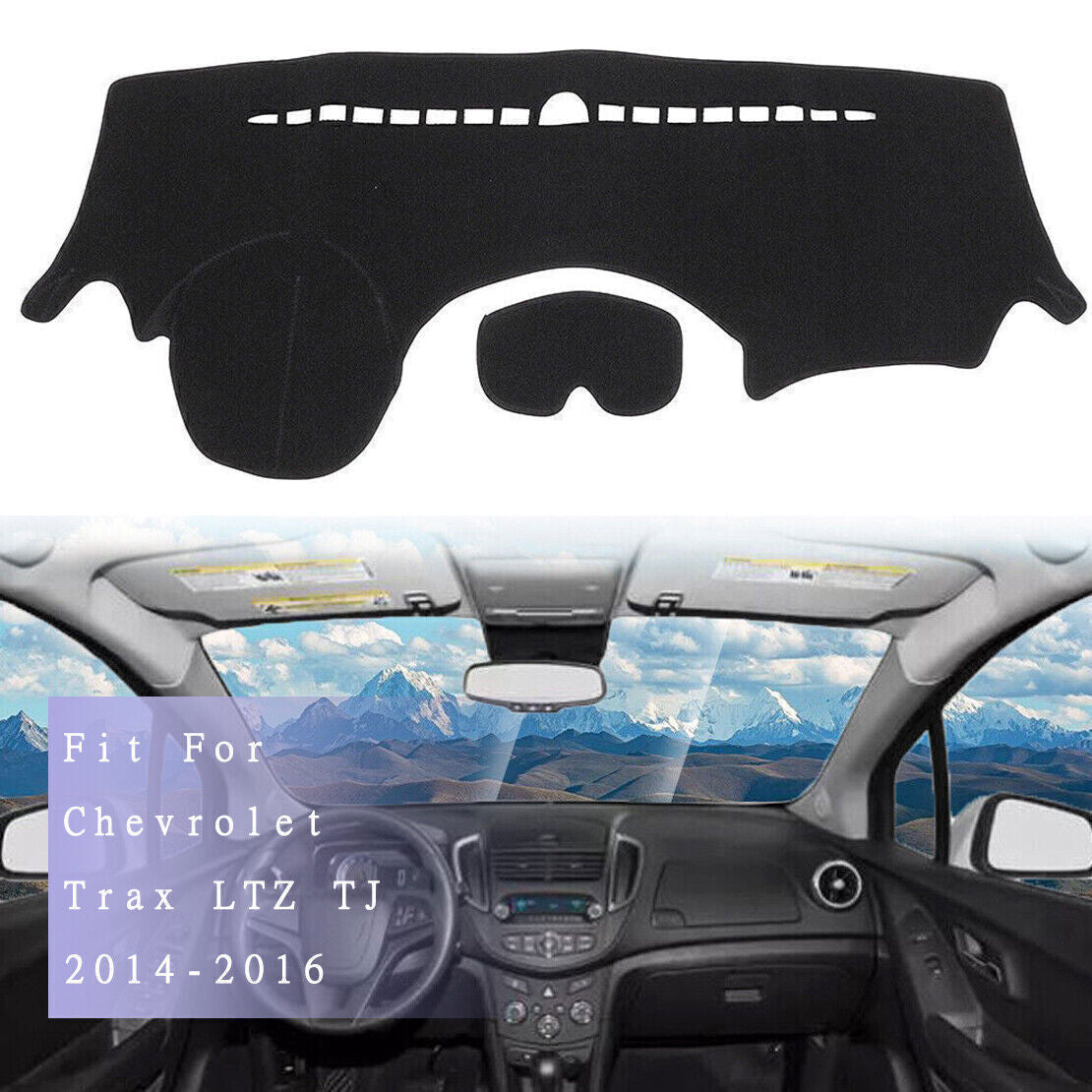 2X Dashboard Dash Mat Non-slip DashMat Sun Pad for Chevrolet Trax LTZ TJ 14-2016