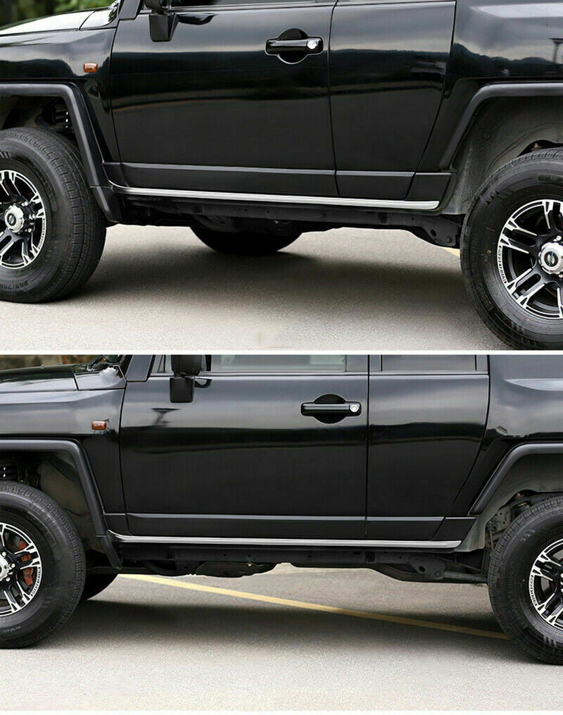 Chrome Steel Side Skirts Body Molding Strip Trim for Toyota FJ Cruiser 2007-2021