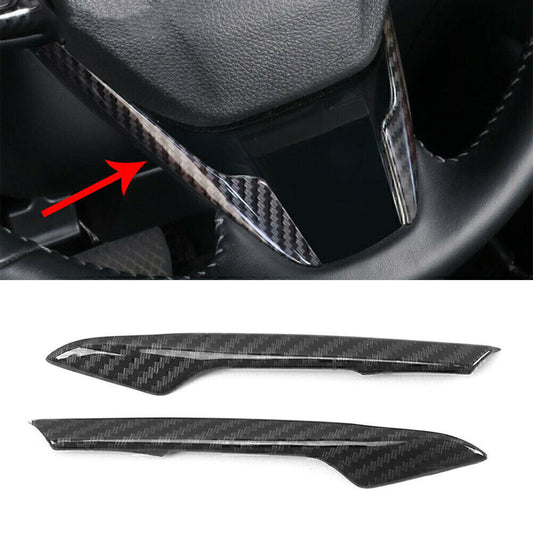 ABS Carbon Fiber Interior Steering Wheel Trim Cover for Honda CR-V CRV 2017-2019