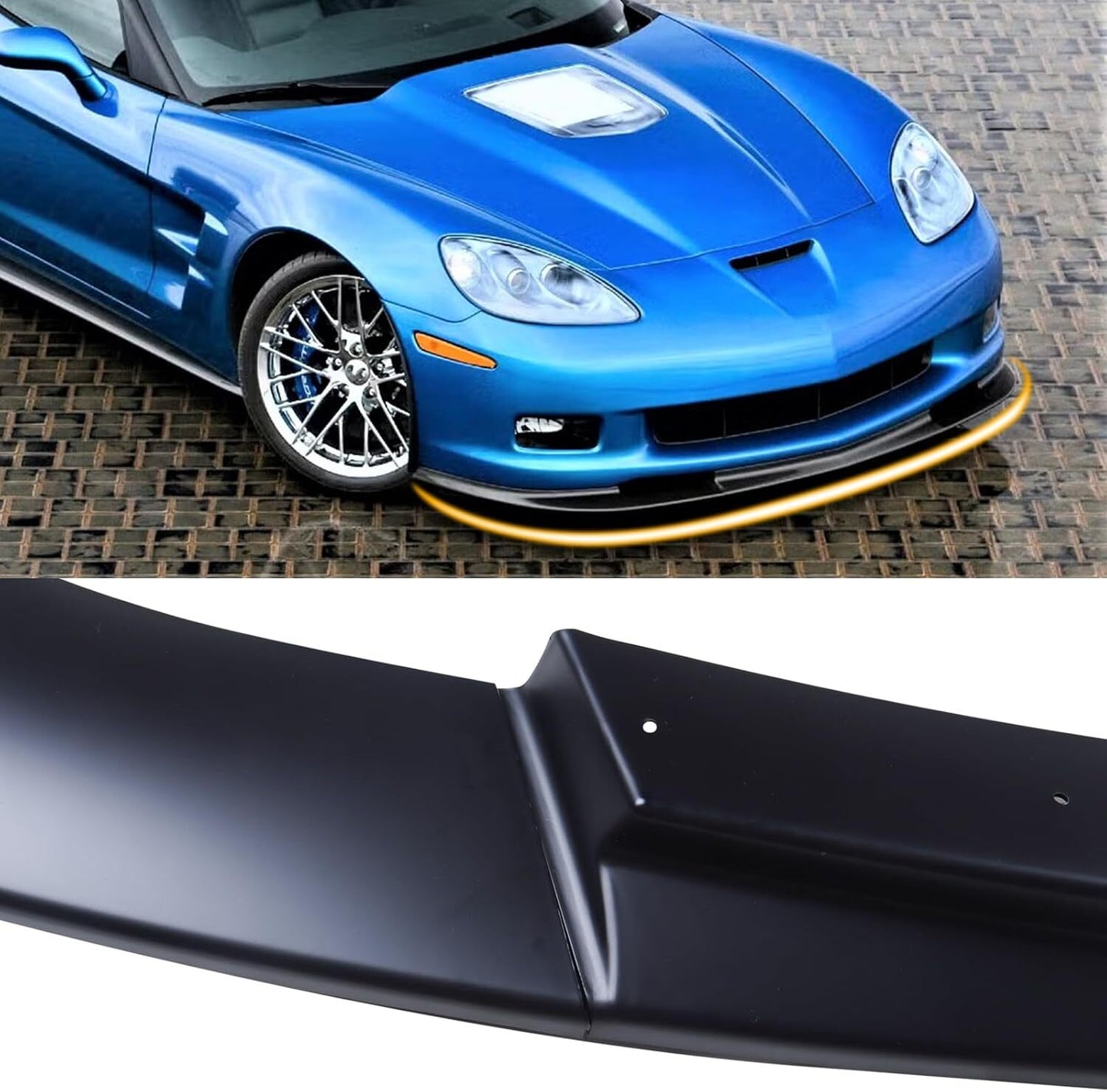Matte Black Front Bumper Lower Lip Splitter for 2005-2013 Chevyt for Corvette C6 Z06