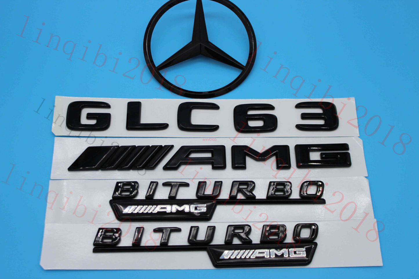 GLC63 AMG BITURBO Trunk Logo Sticker Decal Emblem Badge Package 1Set