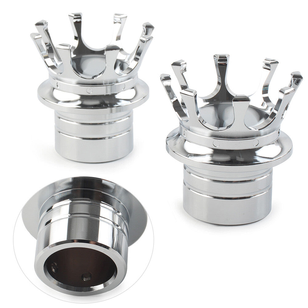 for Harley Softail Sportster Road King Crown Front Axle Nut Cover Pair Chrome UK