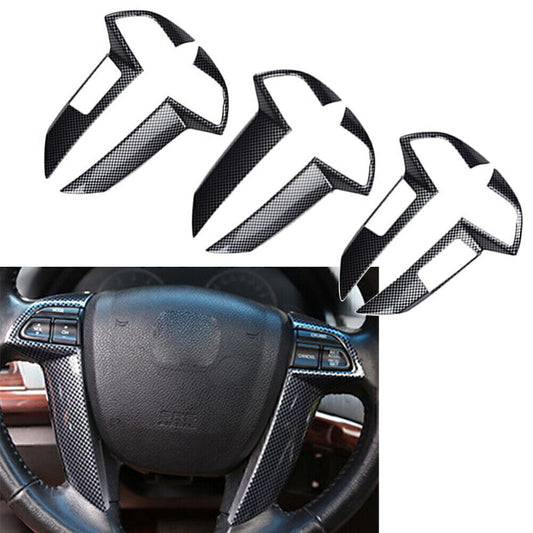 2X ABS Carbon Fiber Style Steering Wheel Cover Trim Fit for Honda Accord 2008-2012